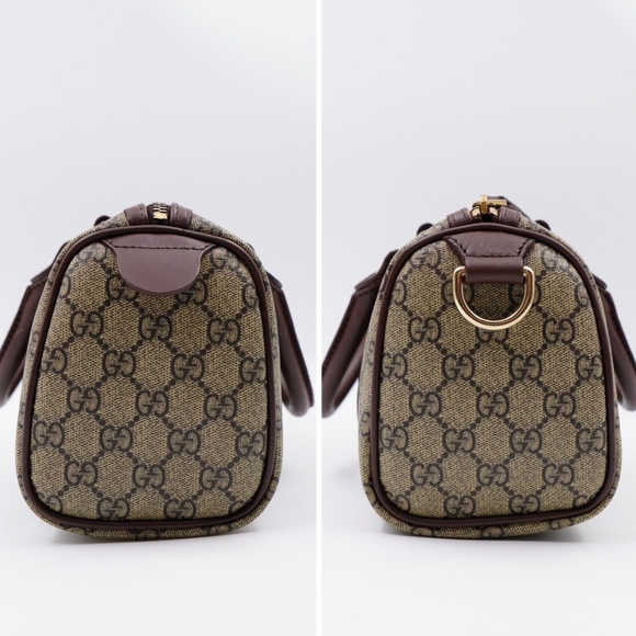 AW11❤️ GUCCI Monogram Coated Canvas Mini Boston - Picture 7 of 13